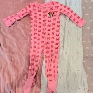 Disney Minnie Mouse Pink Footed Onesie
